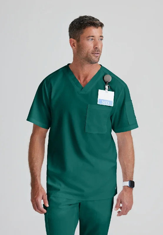 Evan 2-Pocket V-Neck Scrub Top Dynamic Men's High