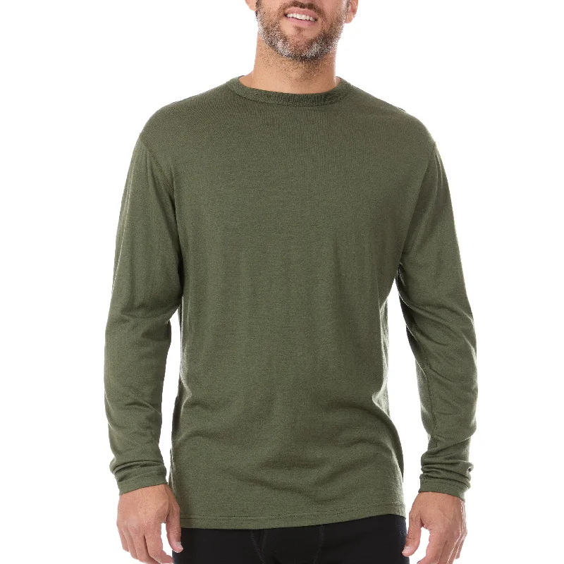 Lightweight - Ticonderoga Men's Crew 100% Merino Wool Tough Men's Tactical
