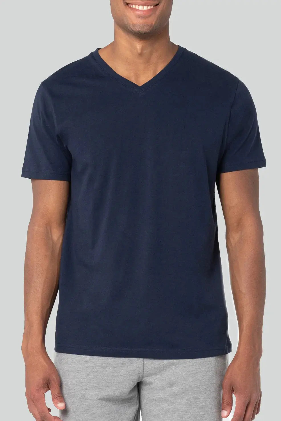 PURE & SIMPLE | Organic Cotton V Neck T-Shirt Navy
