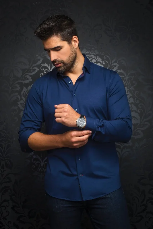 AU NOIR | Long Sleeve Shirt | Alexander-SLD Navy