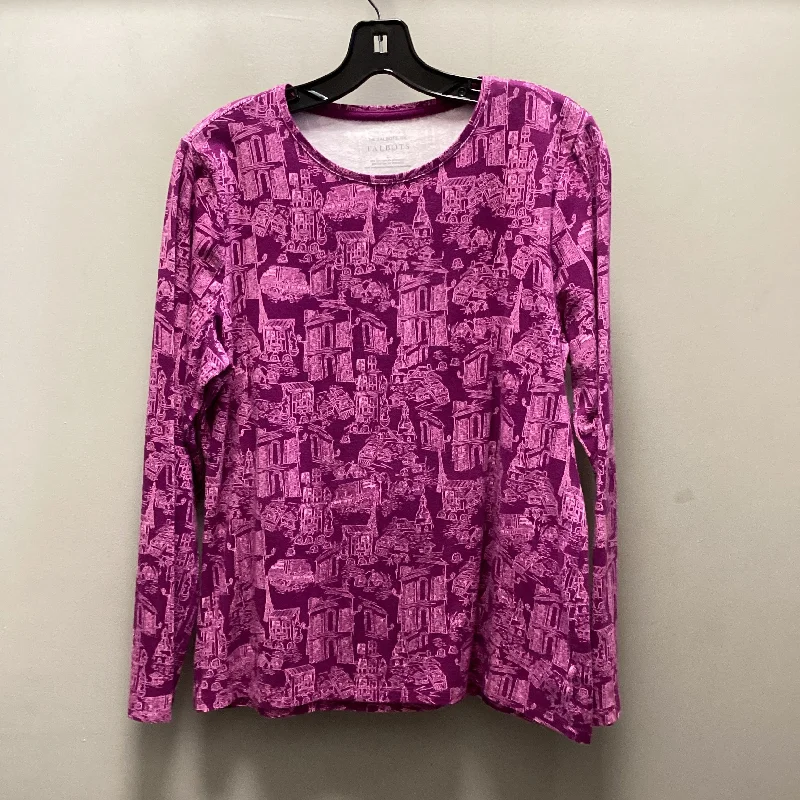 Top Long Sleeve By Talbots In Purple, Size: L