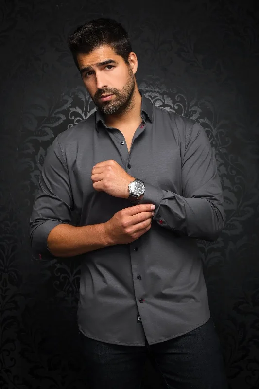 AU NOIR | Long Sleeve Shirt | Alexander-SLD Dark Grey