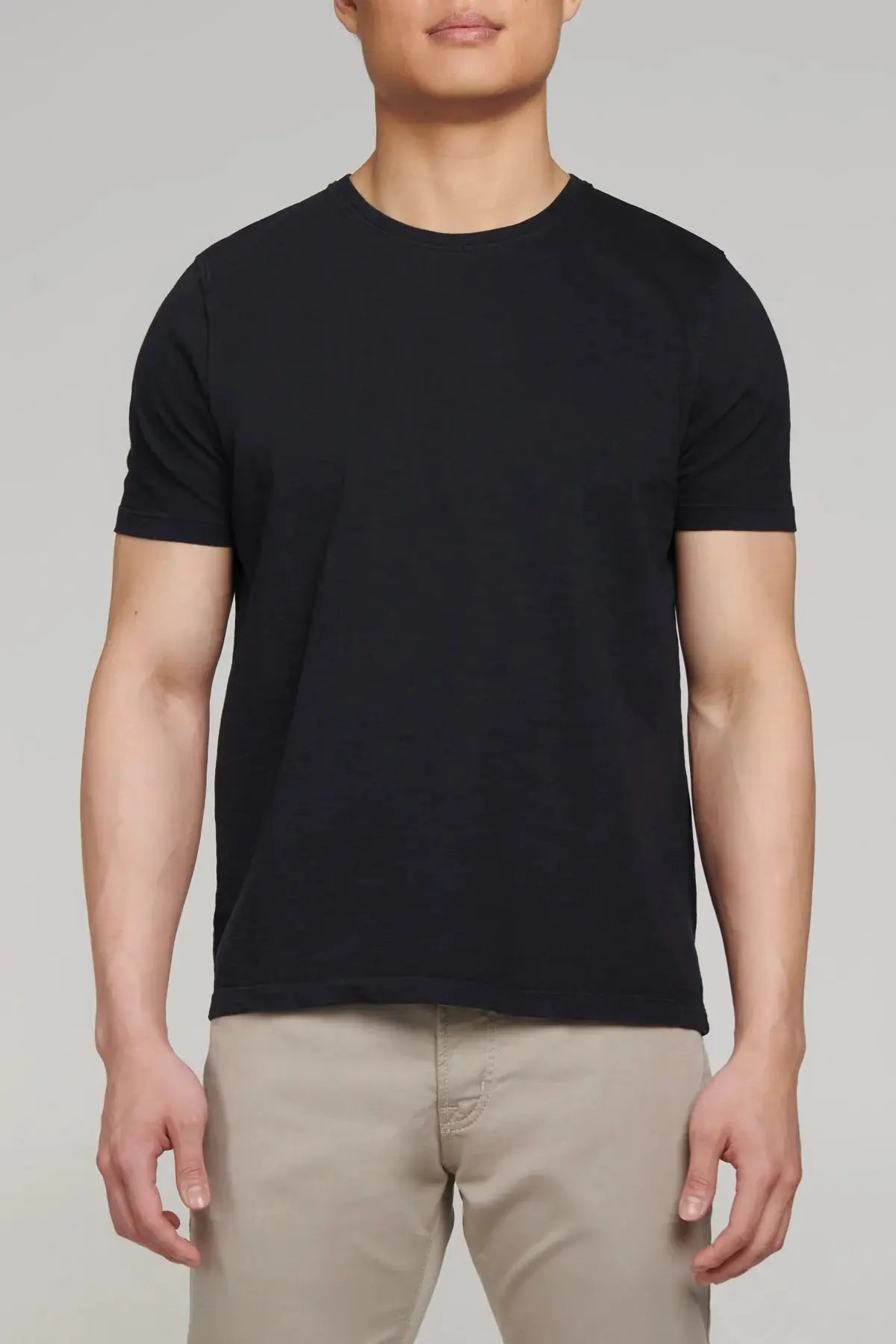PURE & SIMPLE | Slub Jersey Crew Neck T-Shirt Black