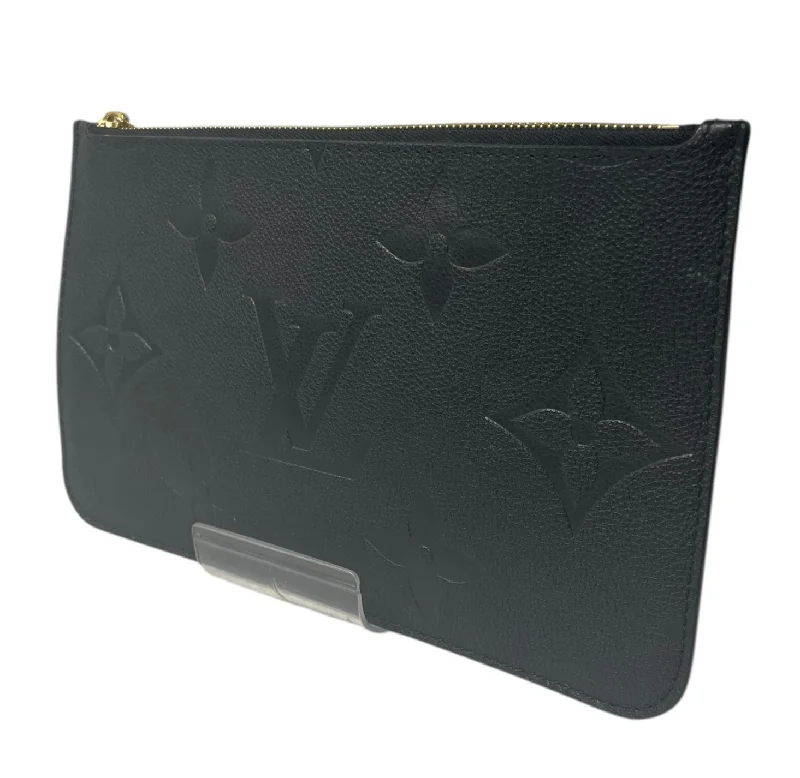 LOUIS VUITTON/Pouch/All Over Print/Leather/BLK/LV MONOGRAM LARGE GOLD ZIP