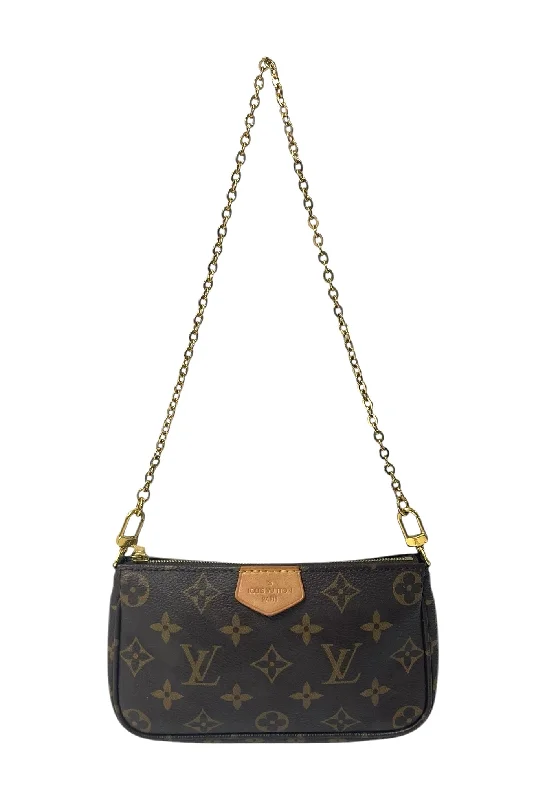 LOUIS VUITTON/Hand Bag/All Over Print/Leather/BRW/MONOGRAM POCHETTE CHAIN