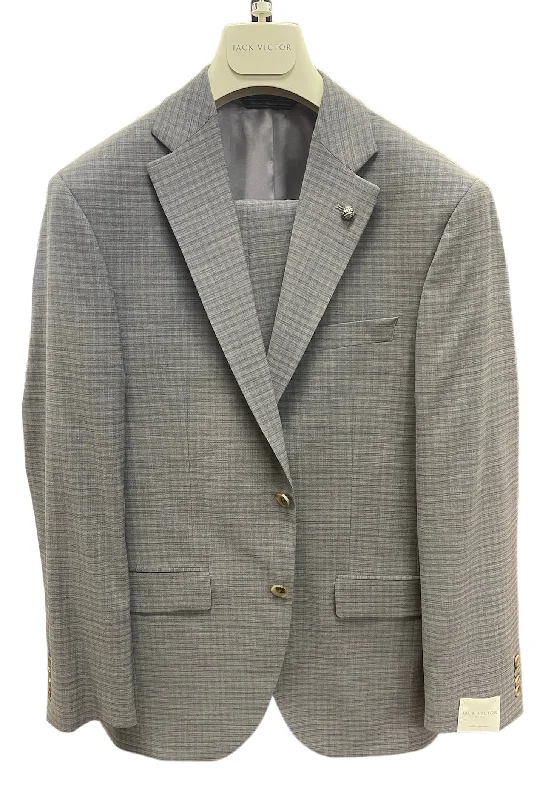 100% ITALIAN  WOOL GLENPLAID - GREY