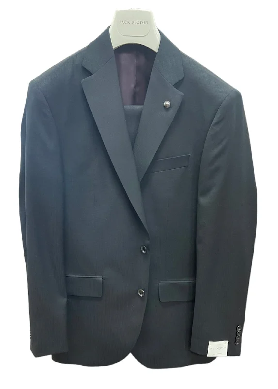 100% ITALIAN WOOL TONAL SUIT - BLACK