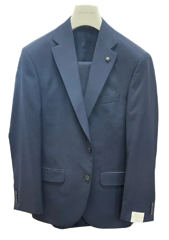 100% SUPER 100 ITALIAN WOOL TONAL SUIT - NAVY
