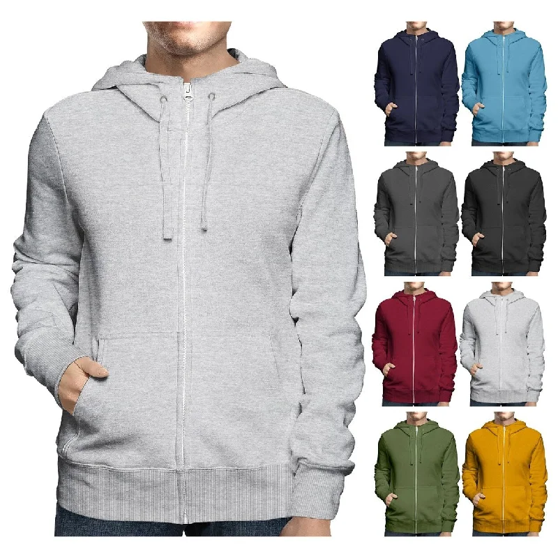 2Pack Mens Winter Warm Soft Full ZipUp Fleece Lined Hoodie Sweatshirt Dapper Men's Bow