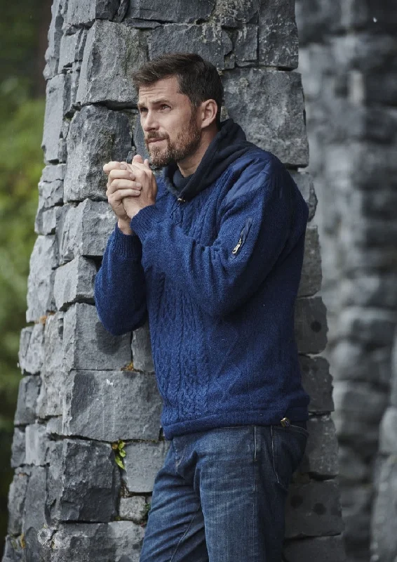 Aran Diamond Knit Sweater | Blue Dapper Men's 1920S