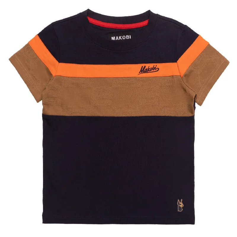 B141 Makobi Monogram KidsTee- Navy Dynamic Men's Moto
