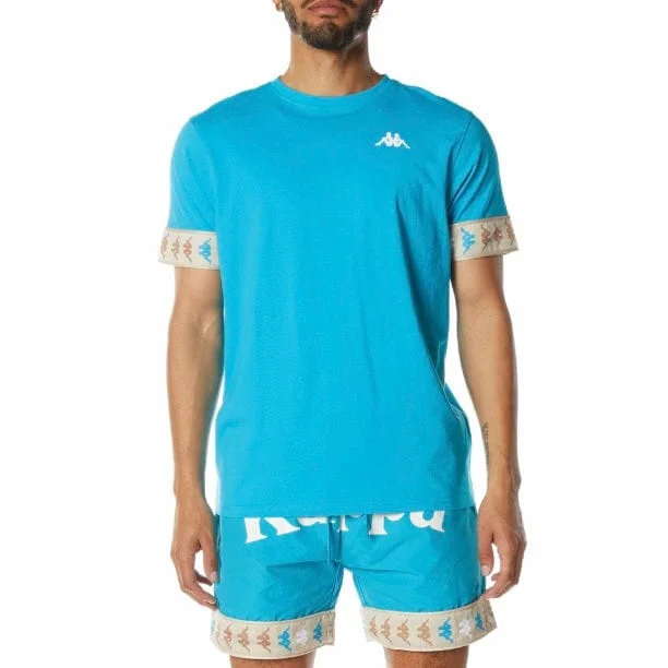 Kappa 222 Banda Niji T Shirt (Dark Aqua) 34198EW Minimalist Men's Casual 