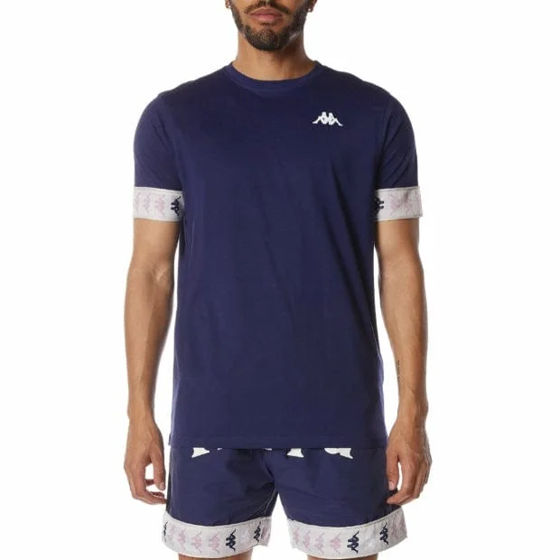 Kappa 222 Banda Niji T Shirt (Navy) 34198EW Tough Men's Tactical