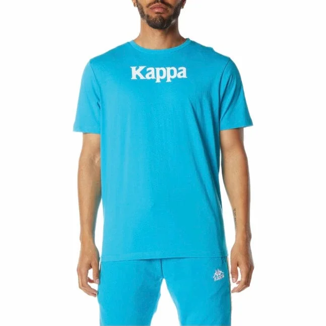 Kappa Authentic Runis T Shirt (Dark Aqua) 311BHUW Polished Men's Satin