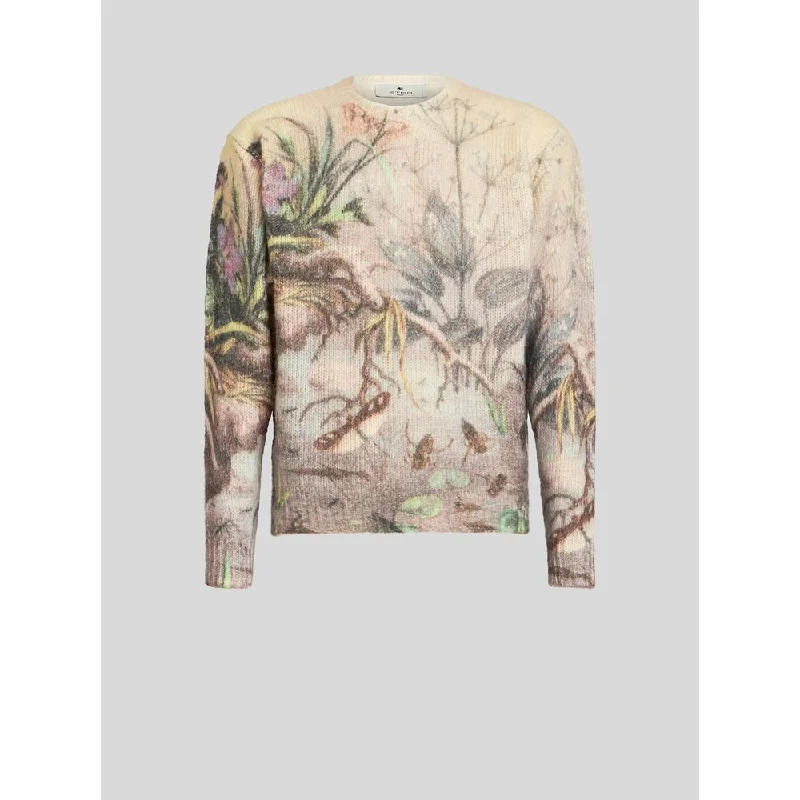 PRINTED MIXED ALPACA JUMPER Elegant Men's Formal 