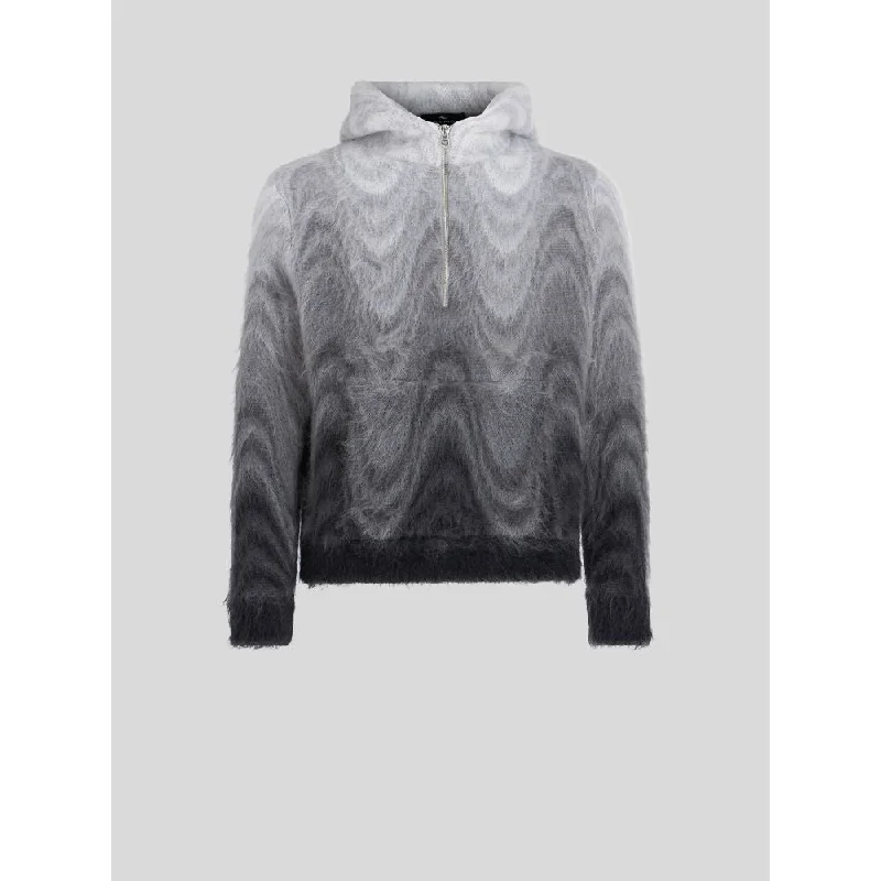 SWEATSHIRT WITH KNITTED HOOD IN JACQUARD Modern Men's Tech
