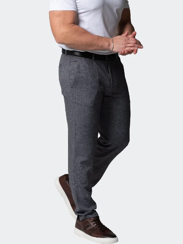 4-Way Stretch Pants Square Grey Unique Men's Upcycled
