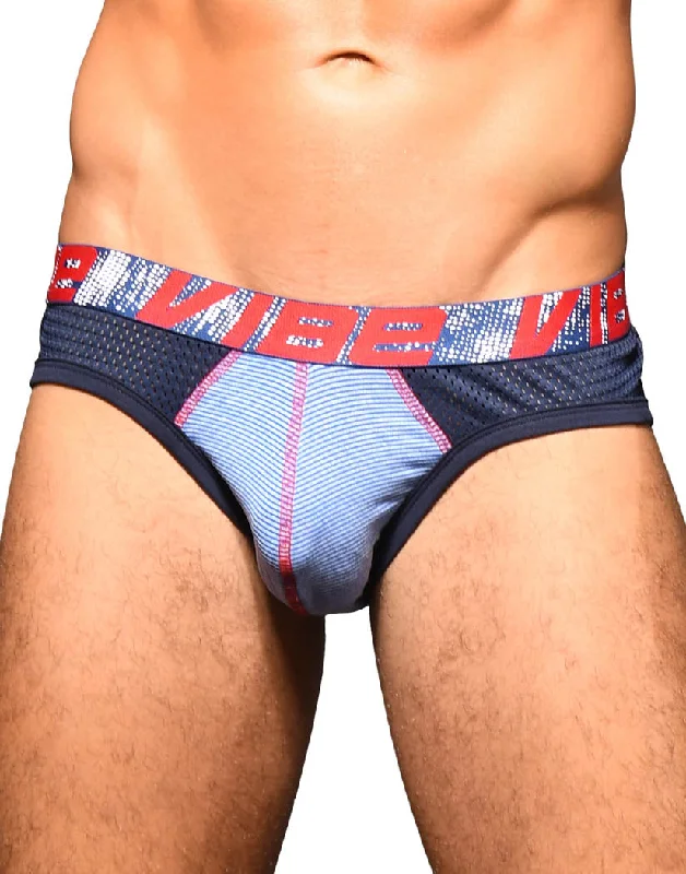 Andrew Christian Vibe Stripe Sports Mesh Brief 91849 Artistic Men's Hand