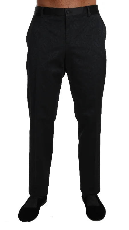 Dolce & Gabbana Floral Brocade Formal Men's Trousers Sporty Men's Athleisure 