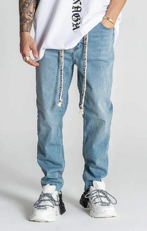 Light Blue Message Balloon Jeans Traditional Men's Country