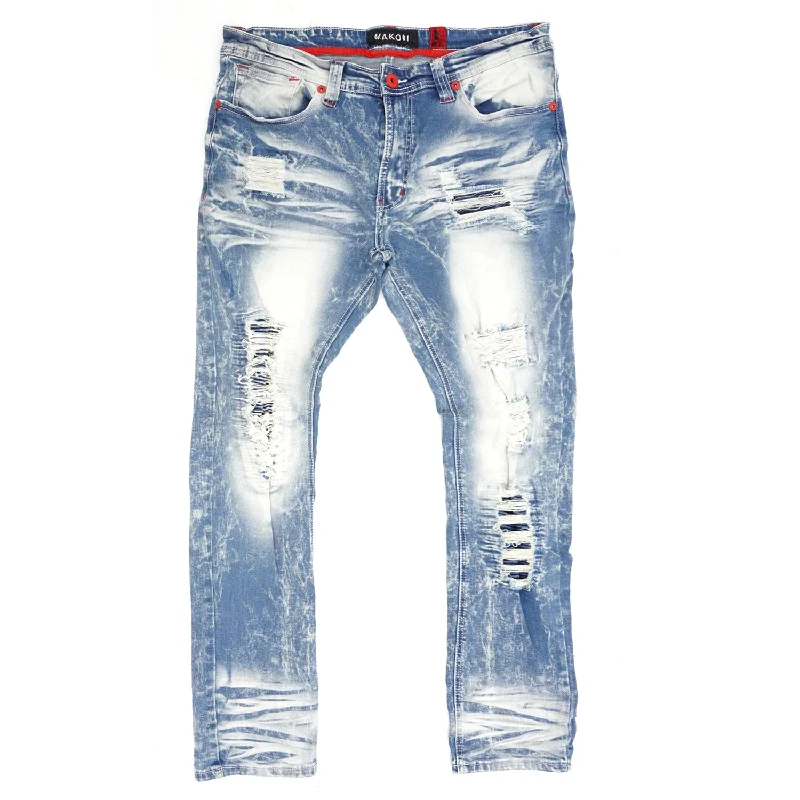 M1780 Pensacola  Shredded Jeans  - Light wash Modern Men's Tech