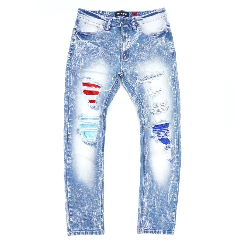 M1981 Go Gettas Denim Jeans - Light Wash Edgy Men's Punk