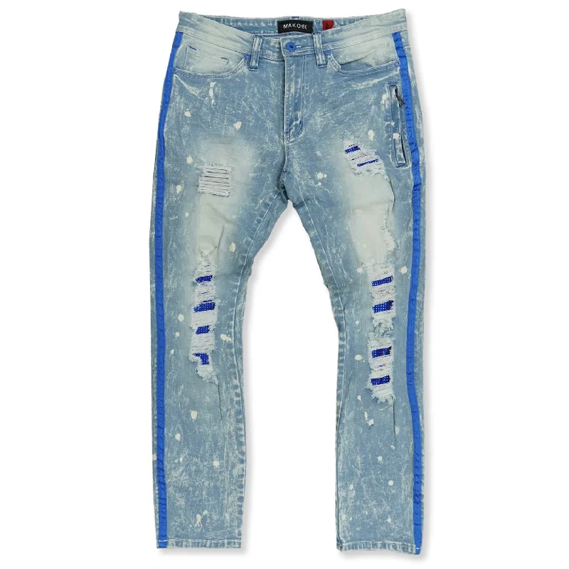M1982 Pismo Shredded Jeans w/ side tape - Light wash Earthy Men's Hemp
