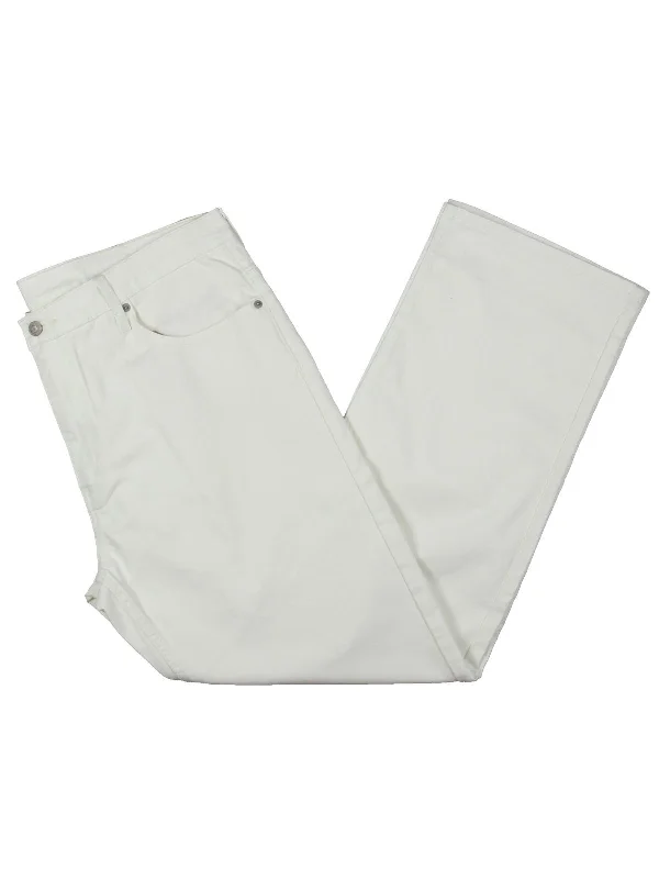 Mens Denim White Wash Loose Jeans Artistic Men's Avant
