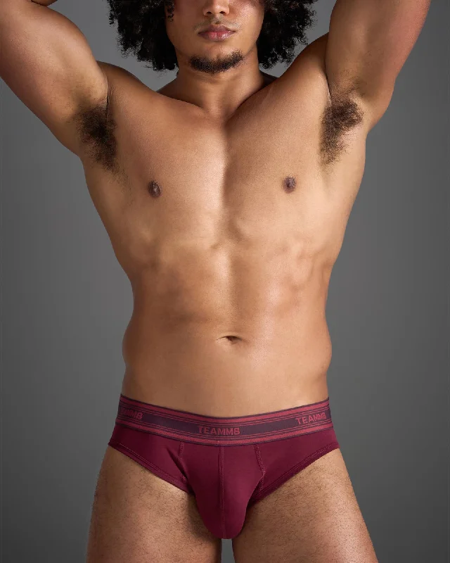 New Classic Cotton Brief - Wine Modern Men's Geometric
