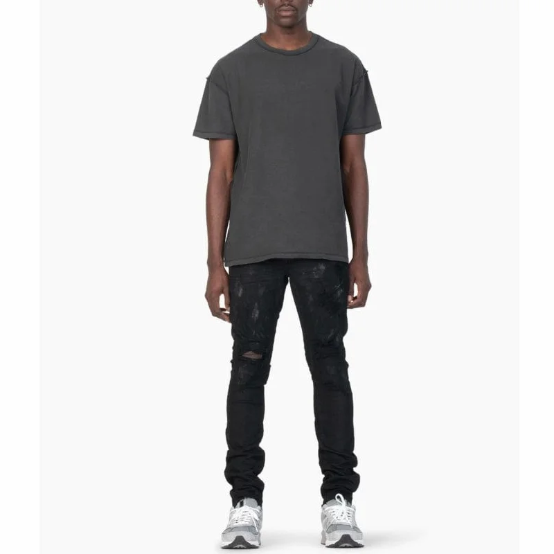 Purple Brand Low Rise Skinny Jean (Black Oil Spill) P001-BOP Preppy Men's College