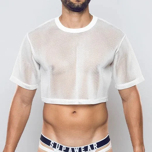 Supawear 3D mesh cropped top white Cool Men's Distressed