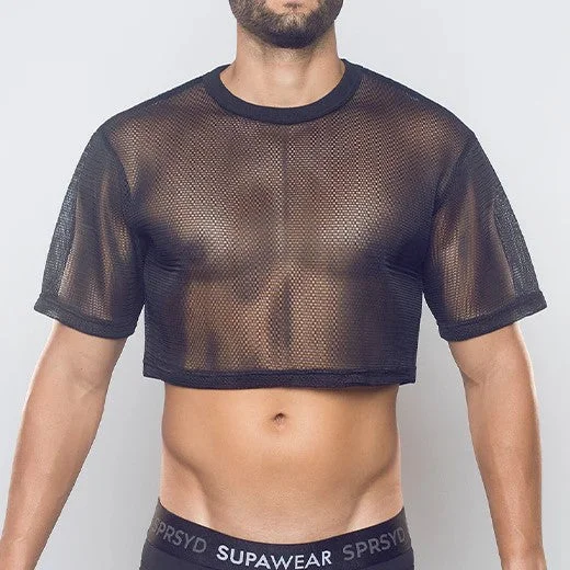 Supawear 3D mesh cropped top black Elegant Men's Cashmere